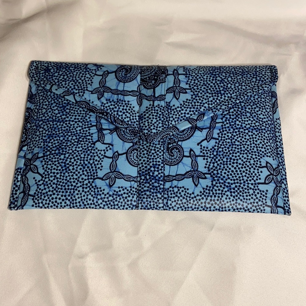 By Grace blue fabric clutch Ouse pouch storage bag